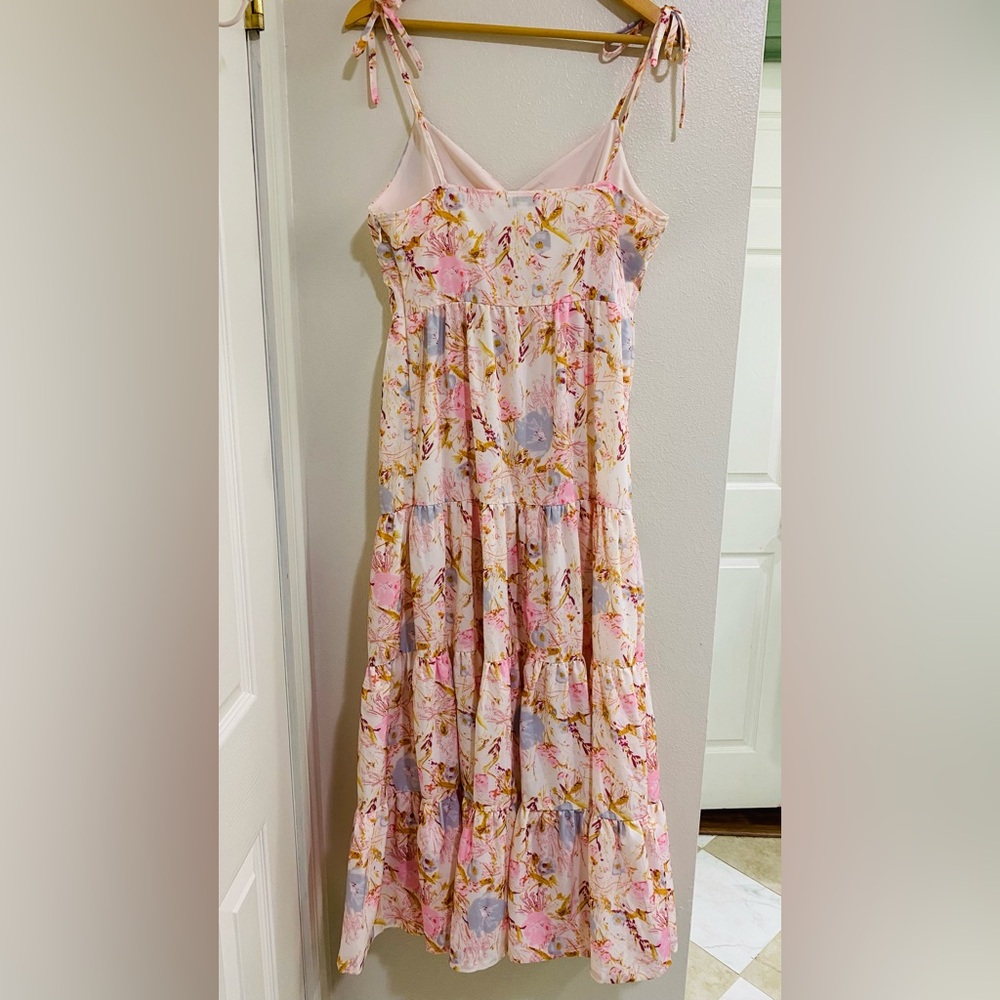 Wishlist Pink Floral Tiered Maxi Dress - Picture 6 of 6